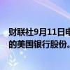 财联社9月11日电，伯克希尔·哈撒韦出售价值2.287亿美元的美国银行股份。