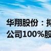 华翔股份：拟收购泰兴精密制造（泰国）有限公司100%股权