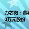 力芯微：董事长、总经理提议回购4000-8000万元股份