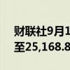 财联社9月12日电，印度NIFTY指数涨1%，至25,168.80点。