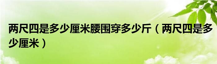 两尺四等于多少厘米腰围（两尺四的腰围多少厘米）