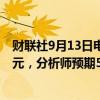 财联社9月13日电，Adobe预计第四财季营收55-55.5亿美元，分析师预期56亿美元。