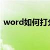 word如何打分数（word2003怎么打分数）