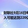 财联社9月16日电，希腊旅游部长表示，希腊今年的旅游收入可能达到220亿欧元。