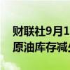 财联社9月18日电，美国至9月13日当周EIA原油库存减少163万桶。