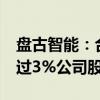 盘古智能：合计持股5%以上股东拟减持不超过3%公司股份