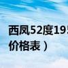 西凤52度1952浓香型白酒价格（西凤酒1952价格表）