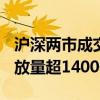 沪深两市成交金额突破5000亿元 较昨日此时放量超1400亿元