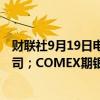 财联社9月19日电，现货白银日内涨超3%，突破31美元/盎司；COMEX期银日内涨2%，现报31.32美元/盎司。