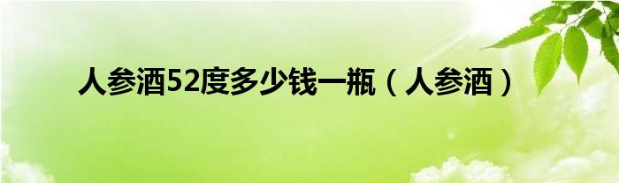 人参酒多少钱一支（人参酒多少钱一箱?）