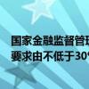 国家金融监督管理总局：金融租赁公司主要出资人持股比例要求由不低于30%提高至不低于51%