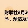 财联社9月20日电，香港8月CPI同比增长2.5%，预估为增长2.6%。