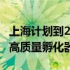 上海计划到2025年 推动全市建成不少于20家高质量孵化器