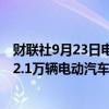 财联社9月23日电，通用汽车称，7月和8月在美国销售了近2.1万辆电动汽车。