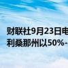 财联社9月23日电，纽约时报/SIENA民调显示，特朗普在亚利桑那州以50%-45%领先哈里斯。