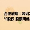 合肥城建：筹划发行股份购买兴泰集团持有的交易集团100%股权 股票明起复牌