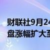 财联社9月24日电，富时中国A50指数期货夜盘涨幅扩大至2%。