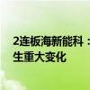 2连板海新能科：近期公司经营情况及内外部经营环境未发生重大变化