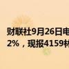 财联社9月26日电，BMD马来西亚棕榈油主力合约日内涨超2%，现报4159林吉特/吨。