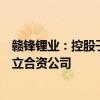 赣锋锂业：控股子公司拟与南京公用、环境集团共同投资设立合资公司