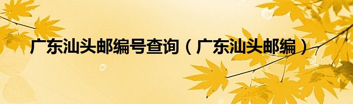 广东汕头邮政编码多少（广东省汕头邮编号是多少）