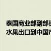 泰国商业部副部长纳平通：将继续推动具有地理标志的泰国水果出口到中国市场