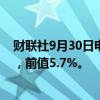 财联社9月30日电，澳大利亚8月私营企业贷款年率为5.7%，前值5.7%。