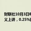 财联社10月3日电，日本经济再生大臣赤泽亮正表示，从广义上讲，0.25%的政策利率属于宽松的状态。