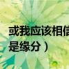 或我应该相信是缘分是什么歌（或我应该相信是缘分）