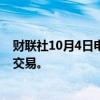 财联社10月4日电，中国泰凌医药集团有限公司在香港暂停交易。