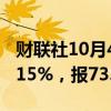 财联社10月4日电，WTI原油期货结算价涨5.15%，报73.71美元/桶。