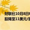 财联社10月8日电，高盛将Rivian汽车价格目标从13美元/股降至11美元/股。