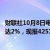 财联社10月8日电，BMD马来西亚棕榈油主力合约日内跌幅达2%，现报4251林吉特/吨。