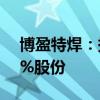 博盈特焊：持股5%以上股东拟减持不超过2%股份