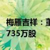 梅雁吉祥：董事李明计划集中竞价减持不超过735万股