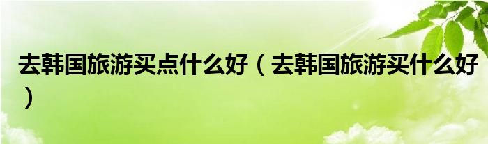 韩国啥东西值得买（去韩国买点什么好玩的东西）