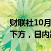 财联社10月10日电，美元兑日元回落至149下方，日内跌0.21%。