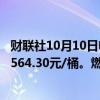 财联社10月10日电，SC原油主力合约日内涨幅达2%，现报564.30元/桶。燃料油主力合约涨超3%，现报3227元/吨。