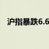 沪指暴跌6.62% 新股民入场首日即交学费