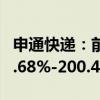 申通快递：前三季度净利润预计同比增长178.68%-200.40%