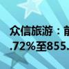 众信旅游：前三季度净利润预计同比增长713.72%至855.23%