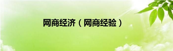 网商经济商业模式（网商盈利情况）