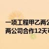 一项工程甲乙两公司合作12天可以完成共付（一项工程甲乙两公司合作12天可以完成）