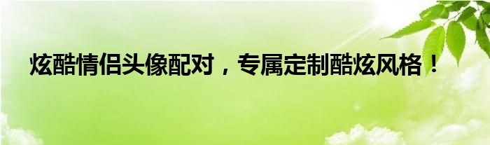 情侣头像配对图片（情侣头像配对酷酷的）