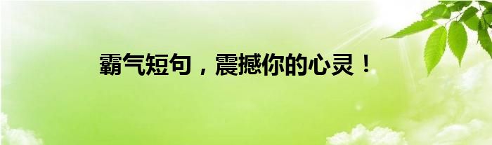 超级霸气的短句（霸气超短句）