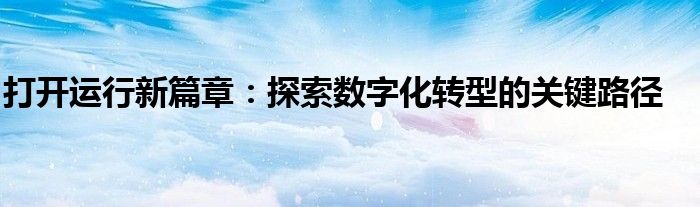 数字化转型中补齐短板的关键能力（奋力谱写公司数字化转型新篇章）