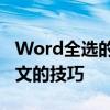 Word全选的快捷键详解：轻松掌握一键选全文的技巧