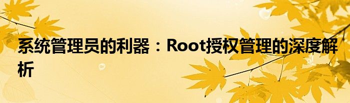 root权限管理工具（授权管理root权限）