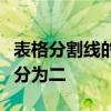 表格分割线的巧妙应用：如何轻松实现数据一分为二