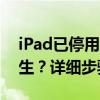 iPad已停用，如何快速恢复出厂设置重获新生？详细步骤教程